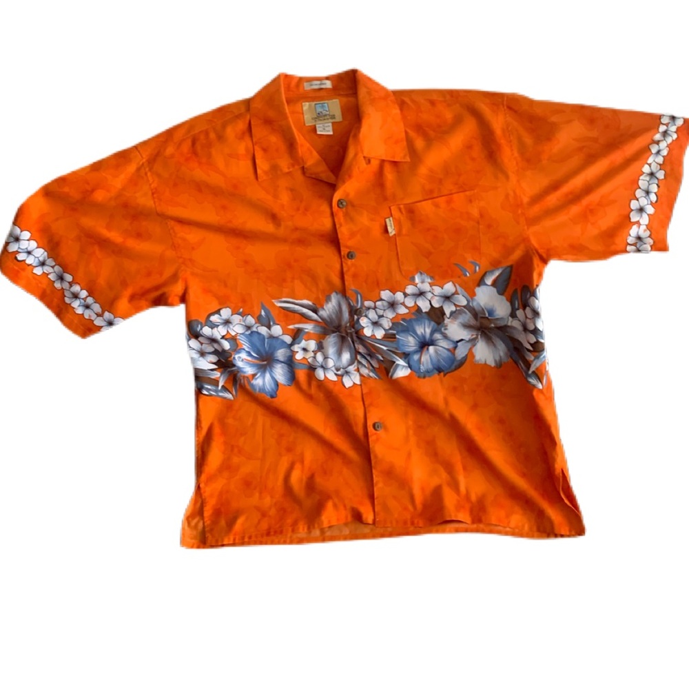 Pre Owned Men's Coconut Pier by Top Image USA Short Sleeve Button Up Sz XL